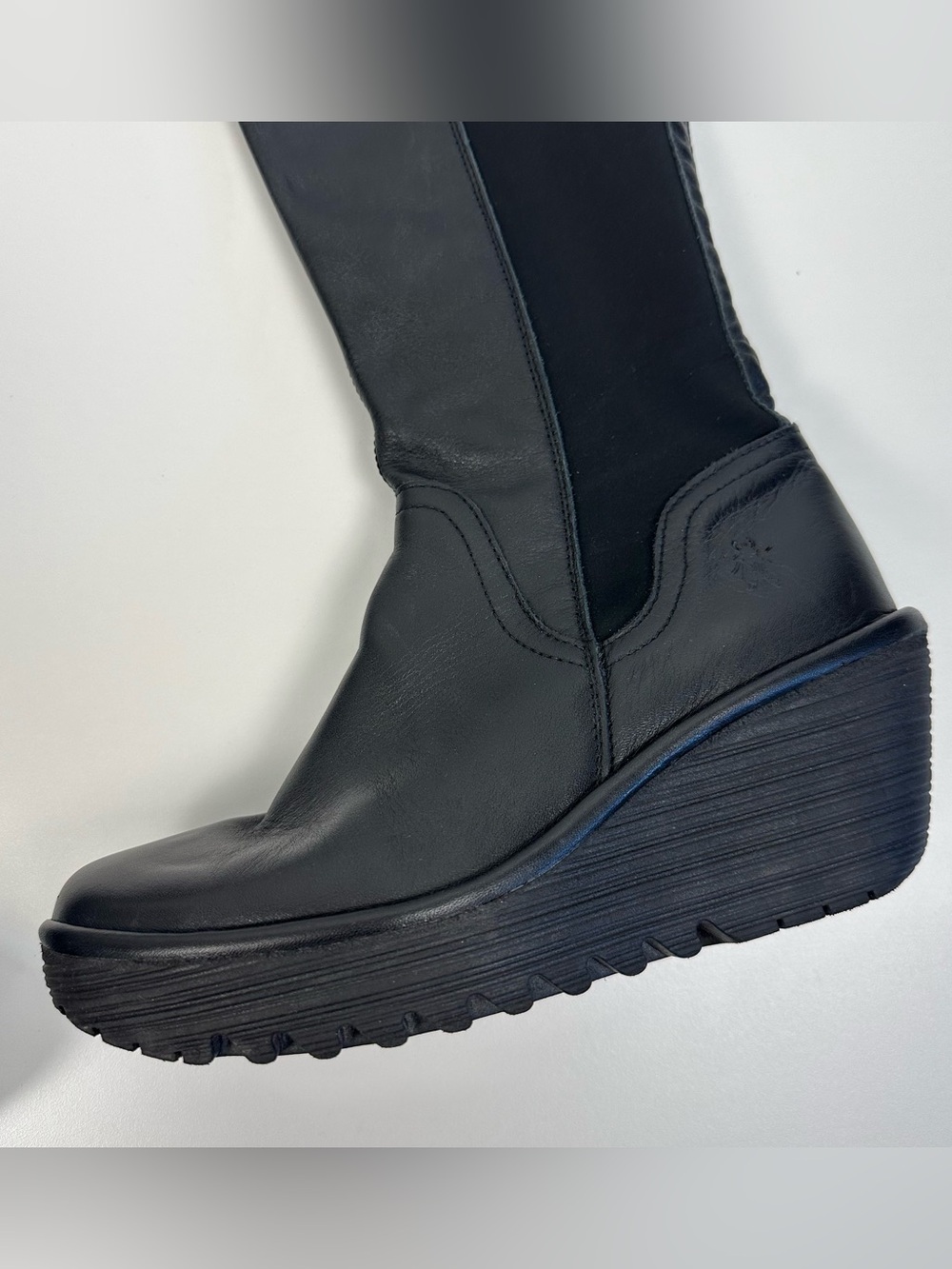 Fly London Yeve Knee High Leather Wedge Boots - Picture 4 of 11